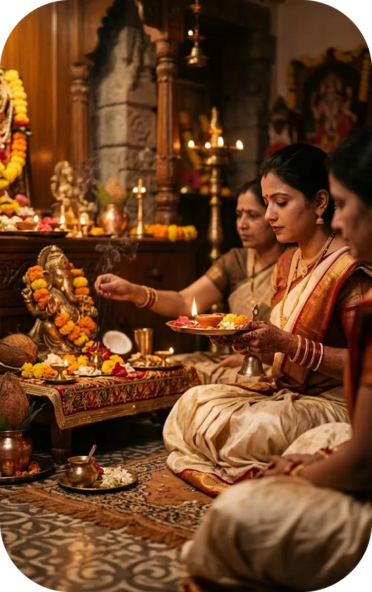 Sacred puja ceremony